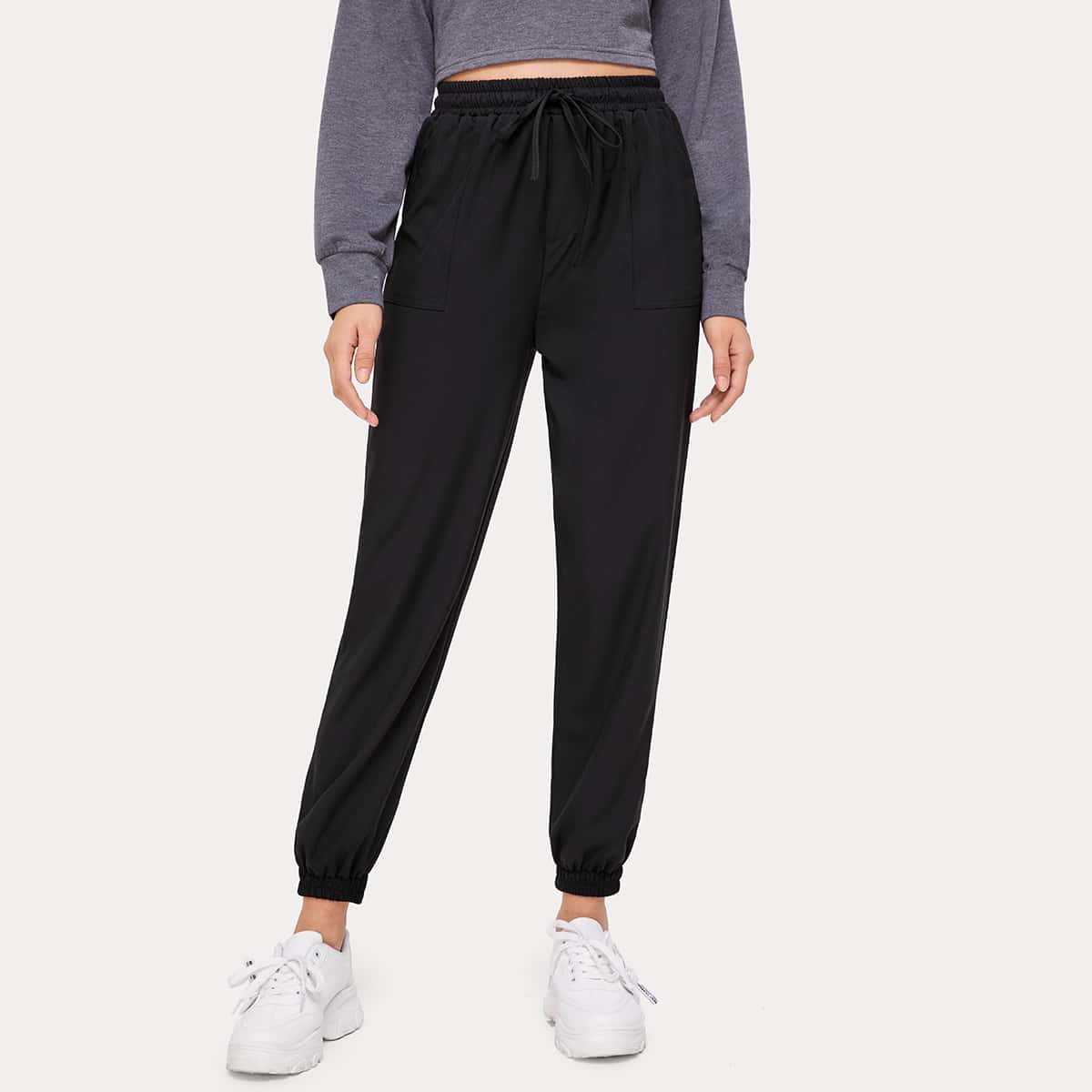 

Solid Pocket Sweatpants, Black