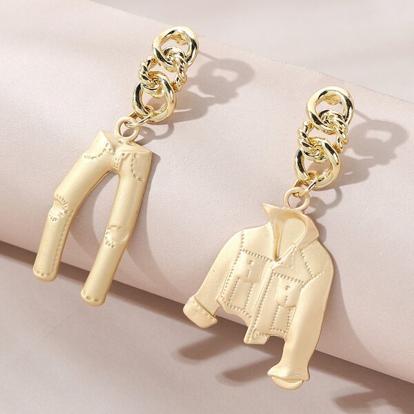 

Cloth Decor Drop Earrings, Gold
