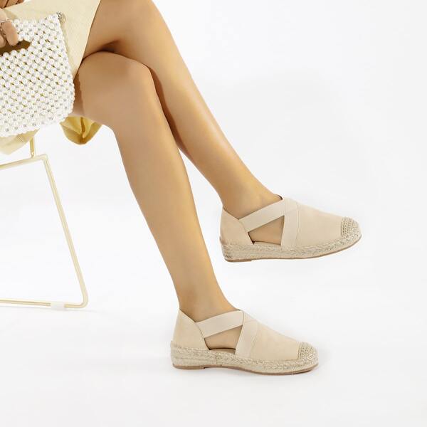

Minimalist Cut Out Espadrille Flats, Apricot