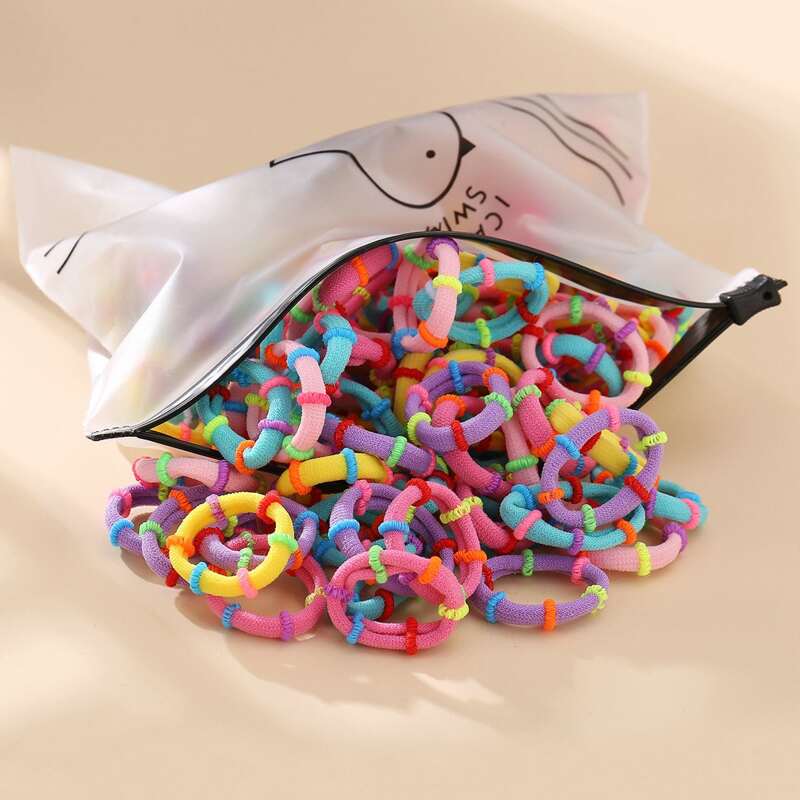 

100pcs Colorful Hair Tie, Multicolor