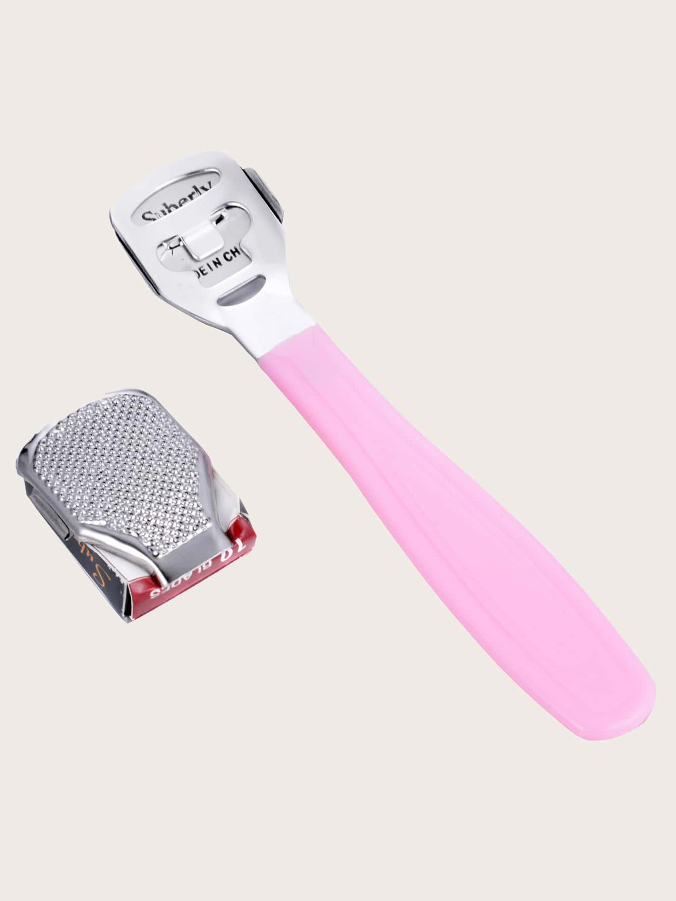 1入組不銹鋼修腳工具和1入組刀片 - 粉色 - 查看 1