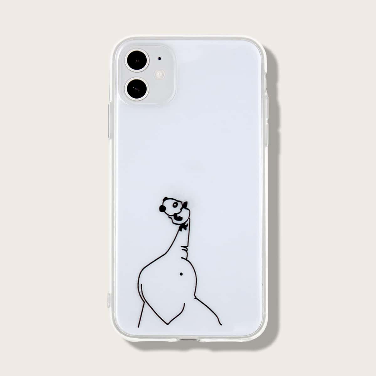

1pc Cartoon Graphic iPhone Case, Clear
