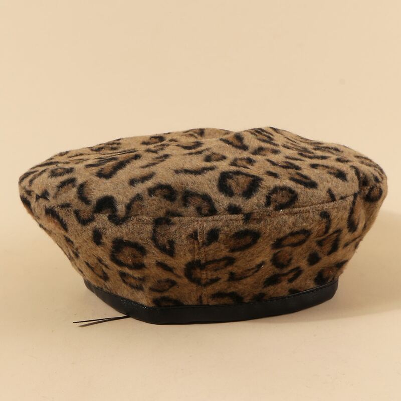 

Leopard Print Beret, Coffee brown