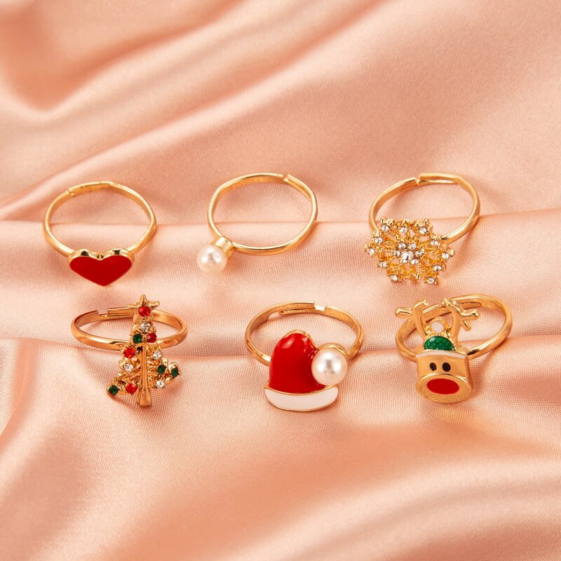 

6pcs Christmas Tree Decor Ring, Gold