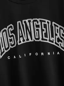 Los Angeles Graphic Oversized Tee - Black - View 4
