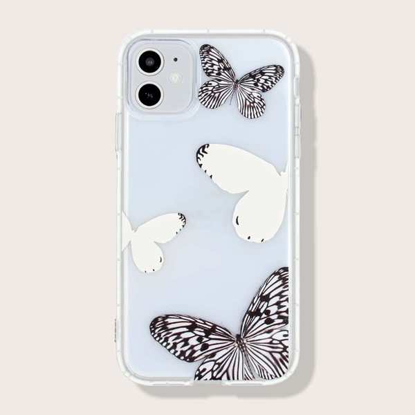 

1pc Butterfly Print iPhone Case, Clear