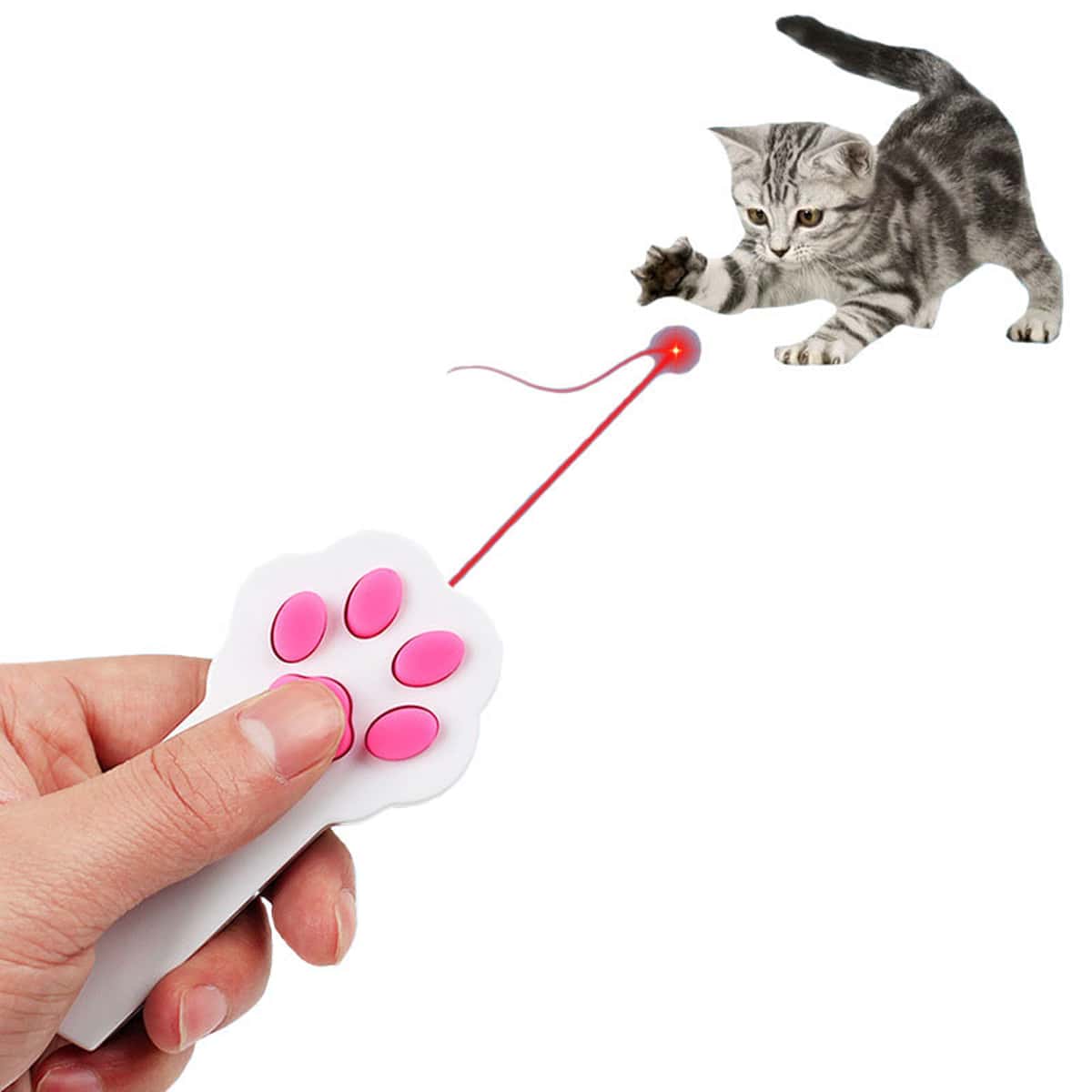 

1pc Laser Light Teasing Cat Stick, White