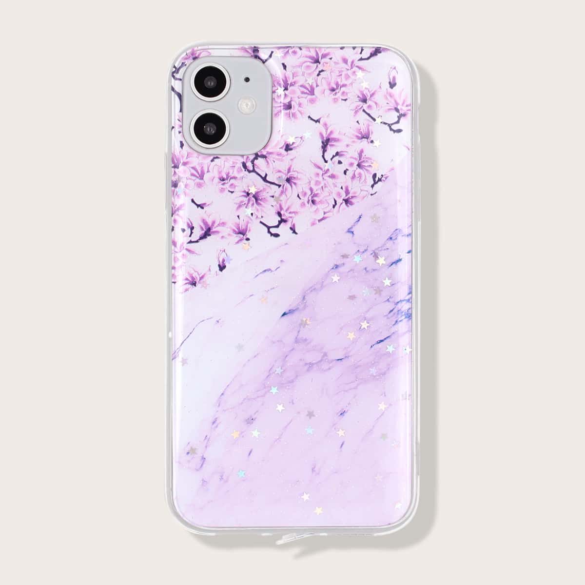 

1pc Flower Pattern iPhone Case, Multicolor