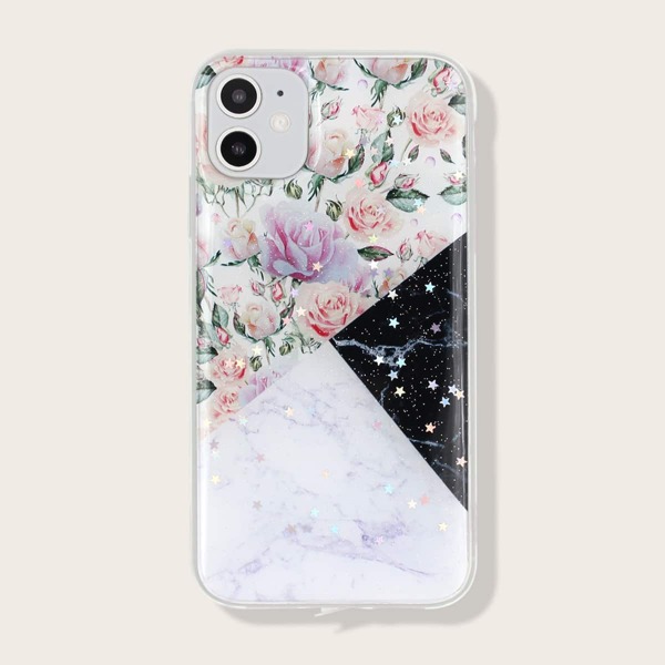 

Чехол для iPhone с цветочным рисунком 1шт, Многоцветный