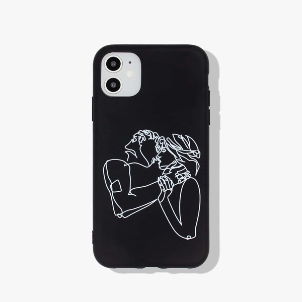 

Чехол для iPhone с рисунком линий 1шт, Чёрный