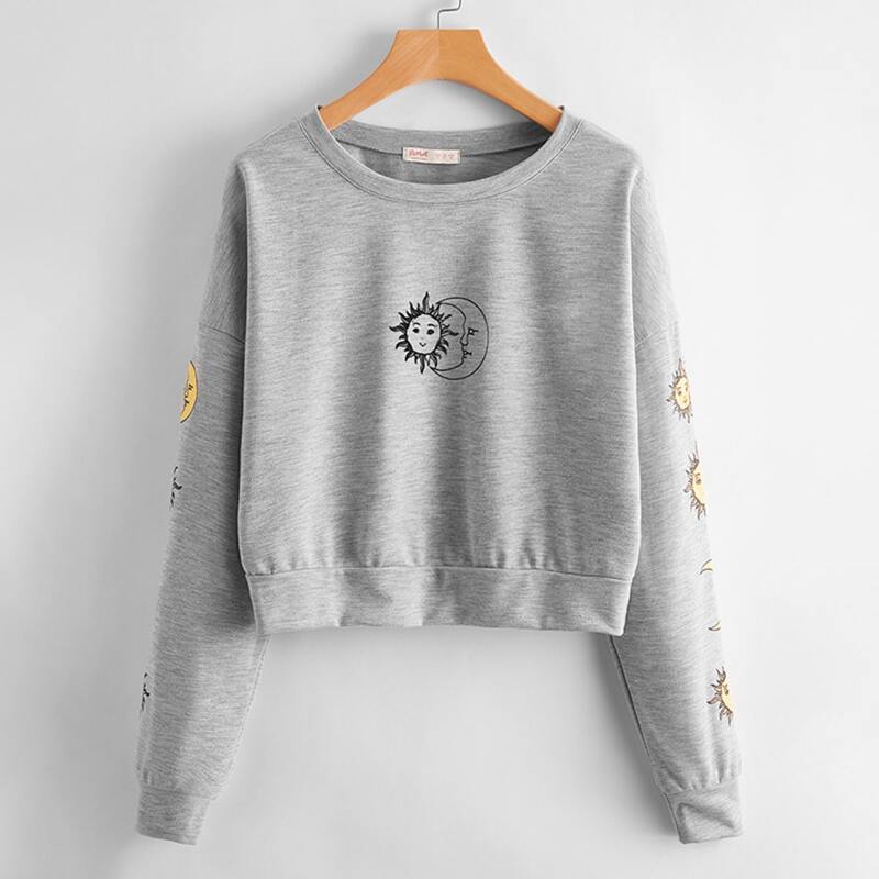 

Sun & Moon Graphic Sweatshirt, Light grey
