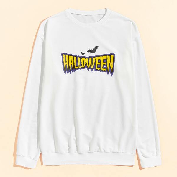 

Guys Halloween & Animal Print Sweatshirt, White