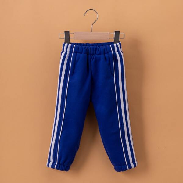 

Toddler Girls Striped Tape Side Pants, Royal blue