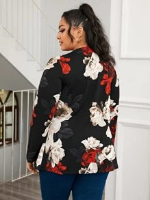 大碼印花前開式外套 - 彩色 - 查看 2