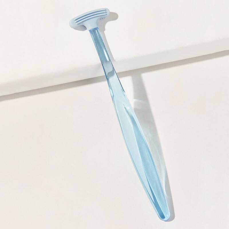 

1pc Silicone Tongue Coating Cleaner, Blue clear