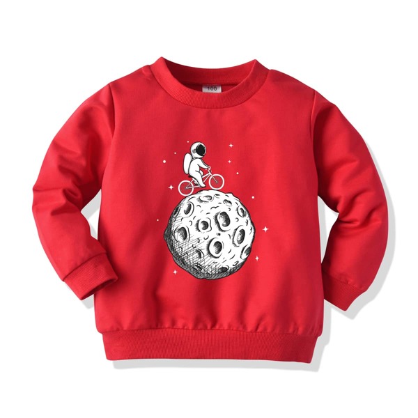 

Toddler Boys Cartoon Graphic Sweatshirt, Red