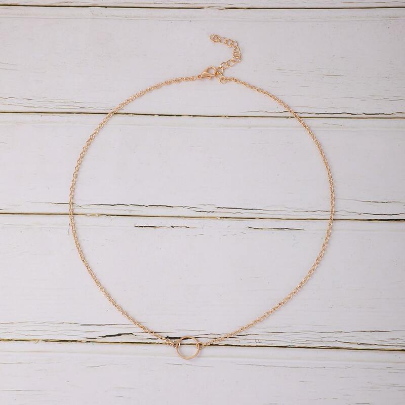 

Ring Decor Chain Necklace, Gold