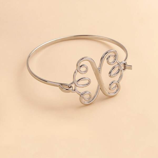

Letter Design Bracelet, Silver