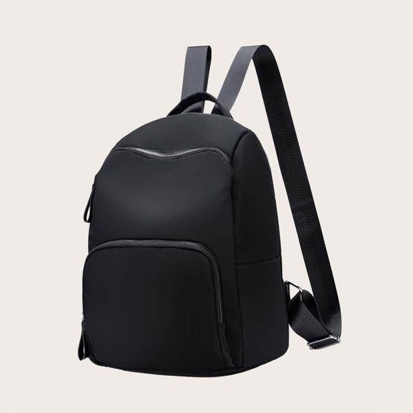 

Minimalist Curved Top Backpack, Black
