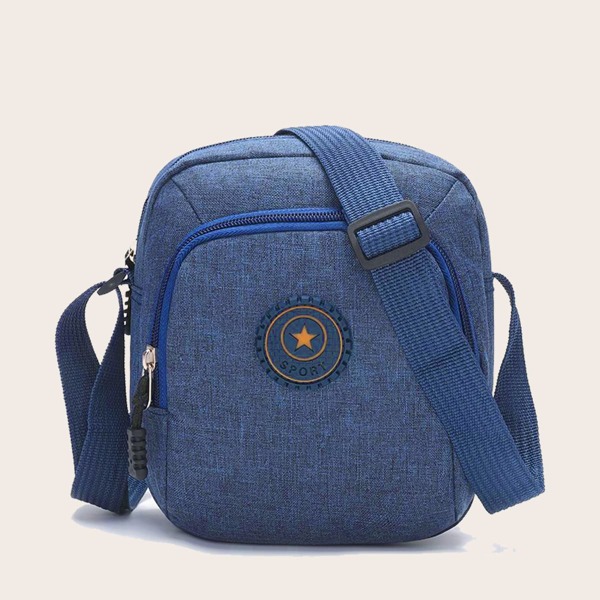 

Men Pocket Front Crossbody Bag, Blue
