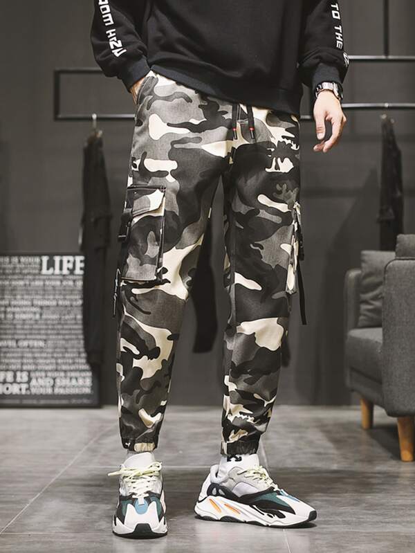 camo print pants mens