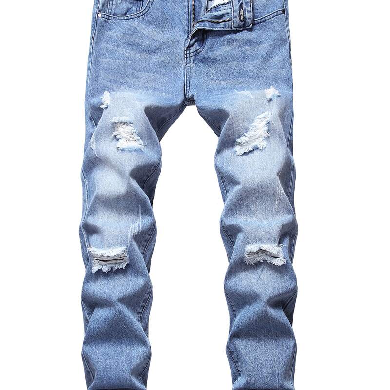 

Guys Distressed Skinny Jeans, Light wash