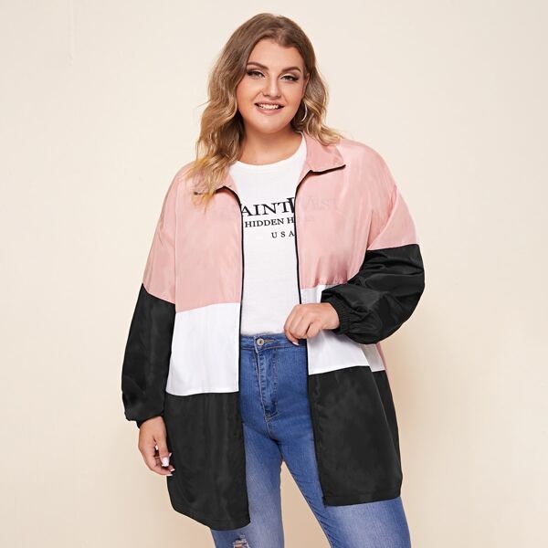 

Plus Colorblock Wind Jacket, Multicolor