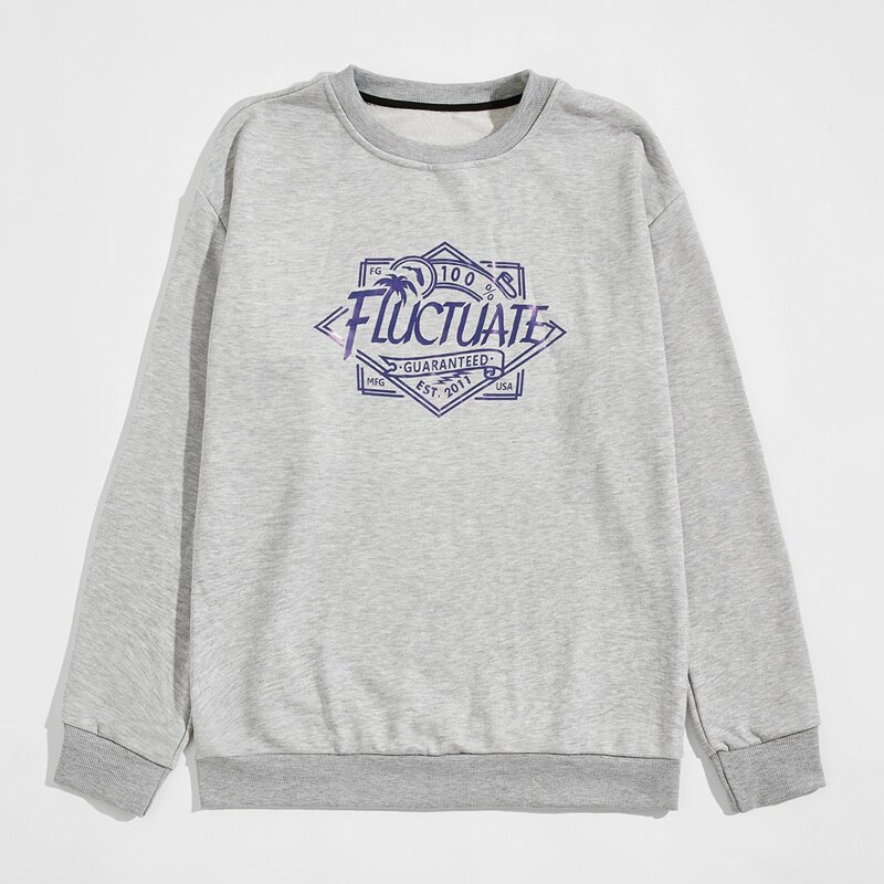 

Guys Letter Graphic Sweatshirt, Light grey