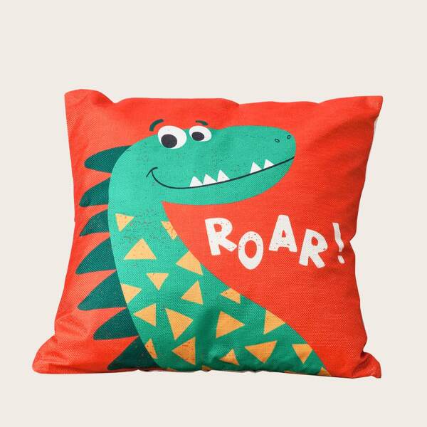 

Dinosaur Print Cushion Cover Without Filler, Multicolor