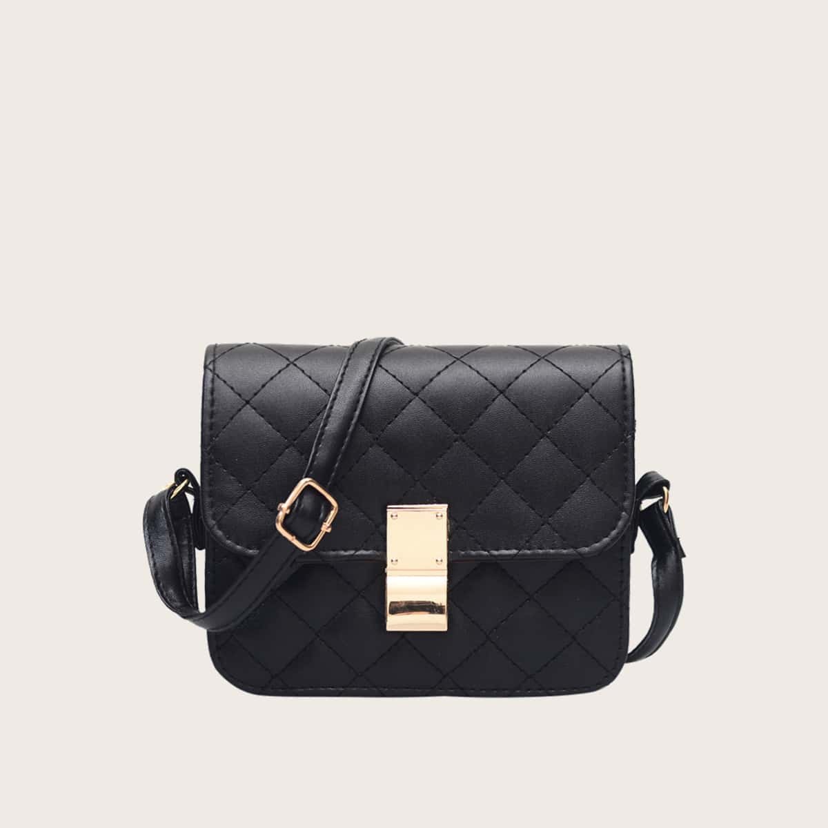 

Quilted Flap Crossbody Bag, Black