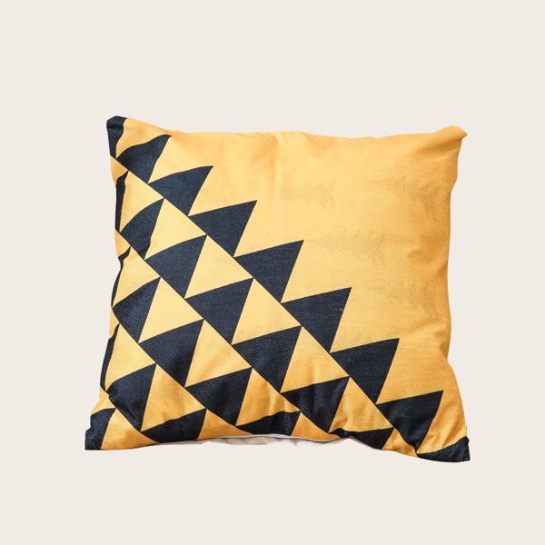 

Triangle Print Cushion Cover Without Filler, Multicolor