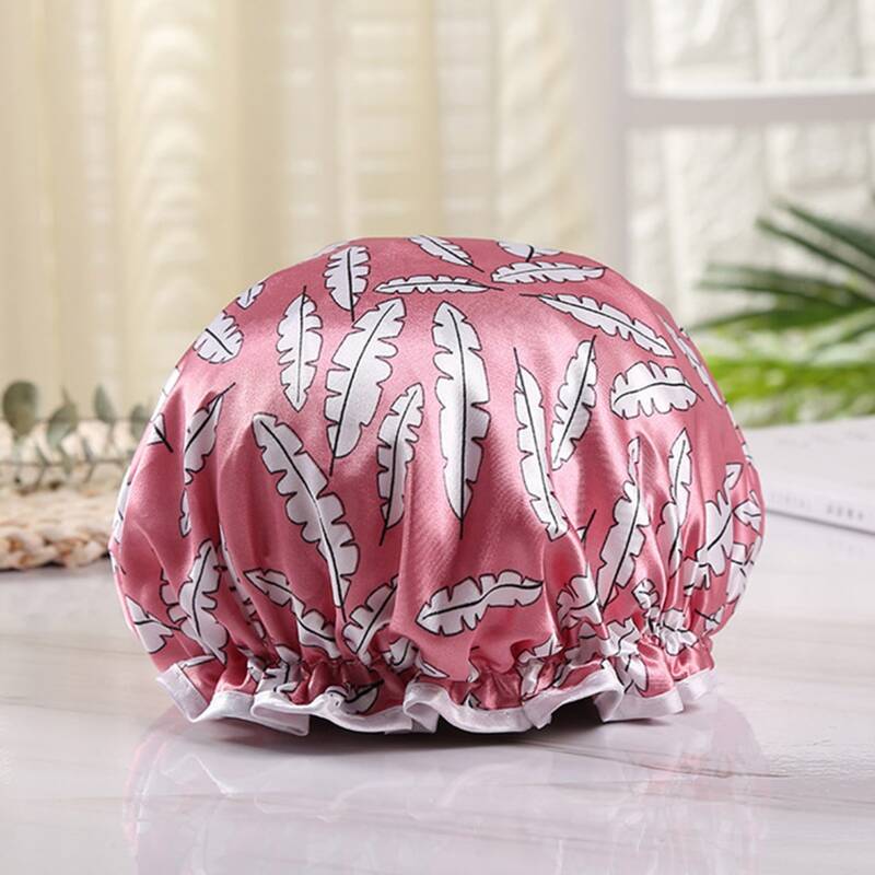 

Feather Print Shower Cap, Pink