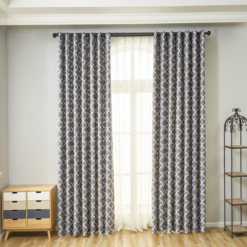 

1pc Geometric Pattern Curtain, Multicolor
