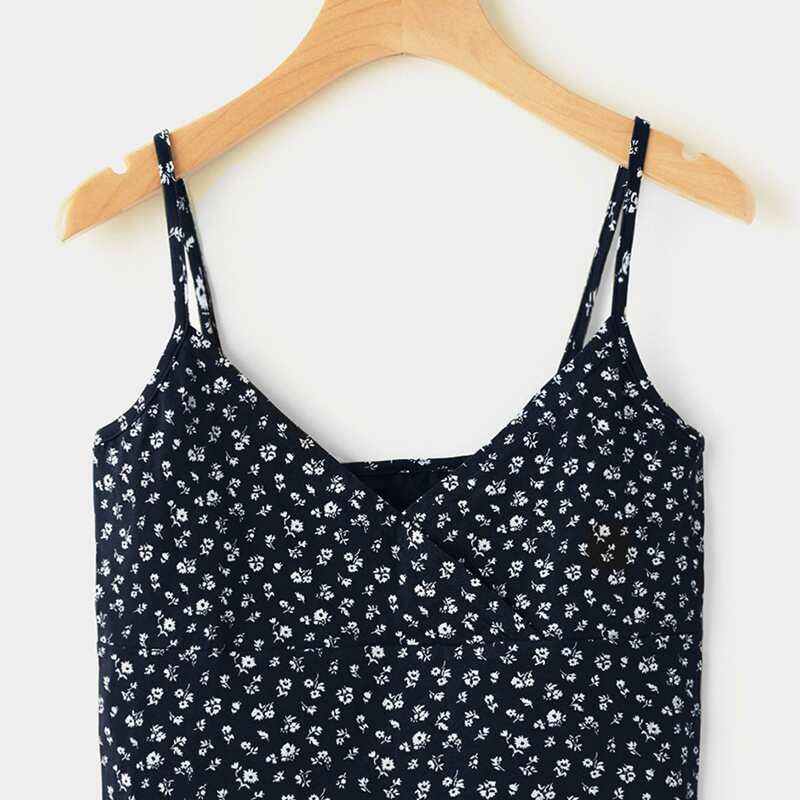 

Ditsy Floral Wrap Cami Top, Navy blue