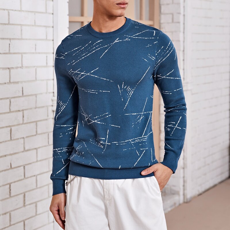 

Guys Allover Pattern Sweater, Blue