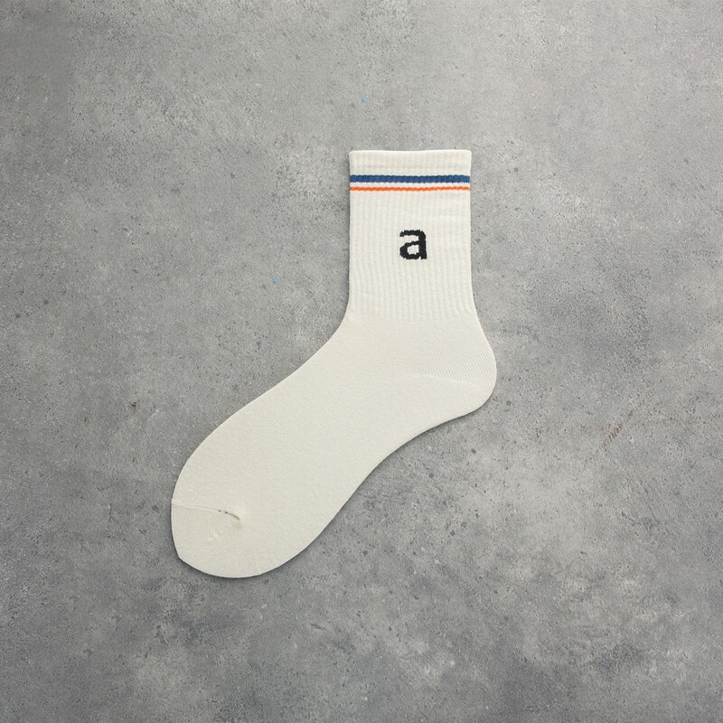 

1pair Letter Graphic Socks, White