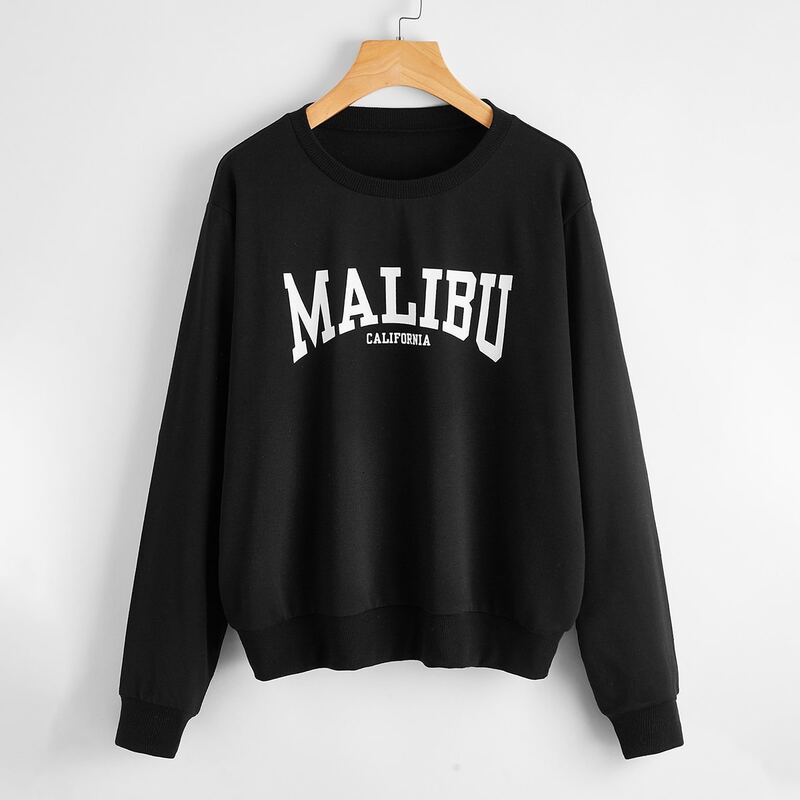 

Letter Graphic Sweatshirt, Black