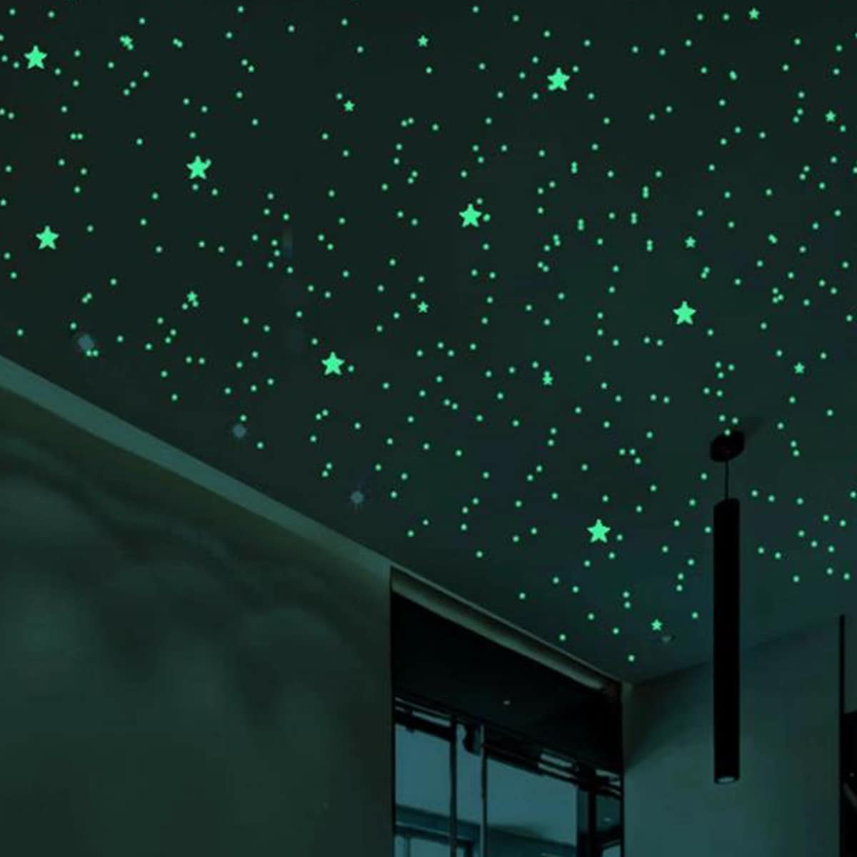 

1pack Star Luminous Wall Sticker, Green