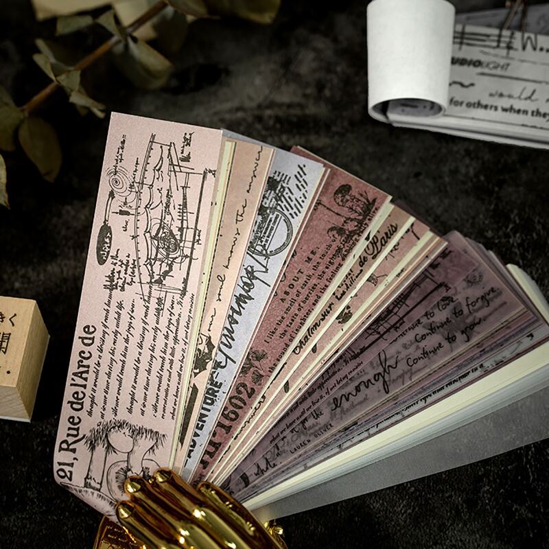 

80sheets Vintage Pattern Material Paper, Multicolor