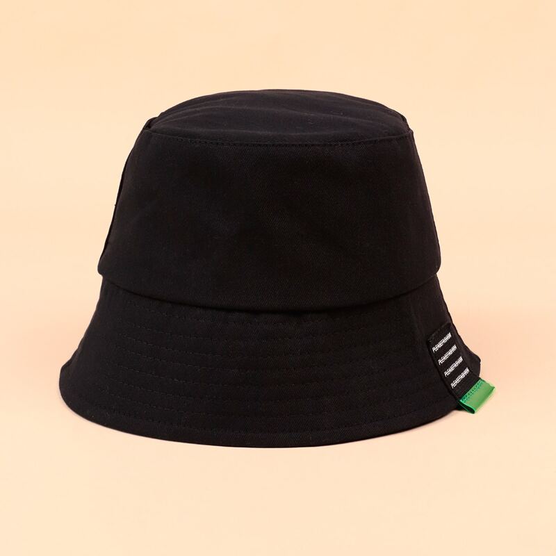 

Letter Patched Buckle Hat, Black