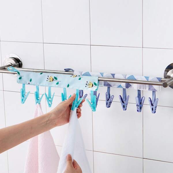

1pc Random Hanger With Clothespin, Multicolor