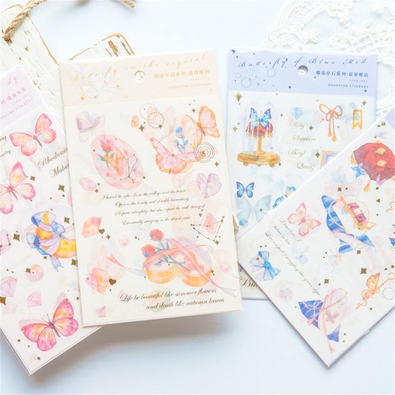 

2sheets Butterfly Print Random Sticker, Multicolor
