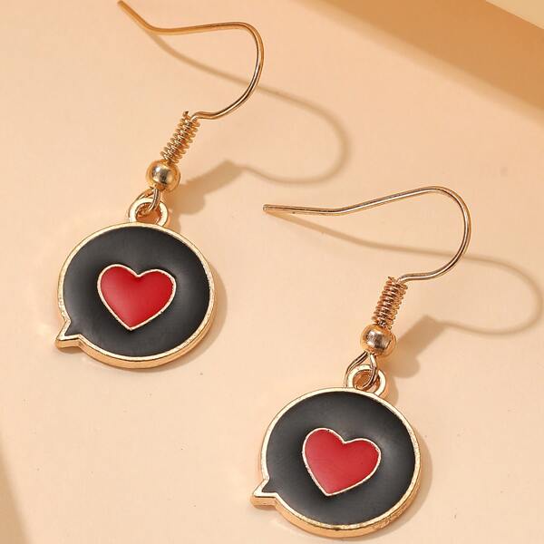 

Girls Heart Decor Drop Earrings, Multicolor