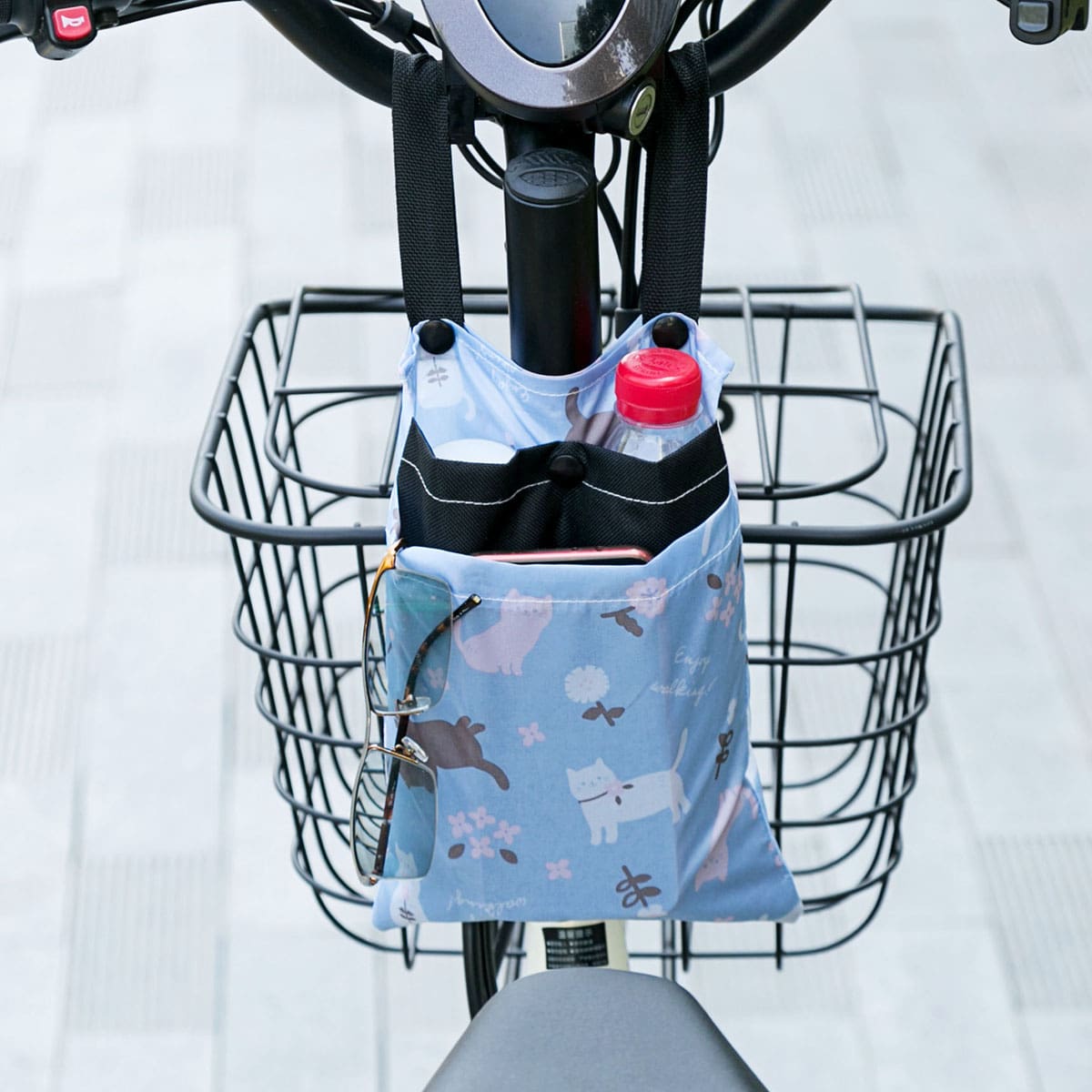 

1pc Cat Print Hanging Storage Bag, Baby blue