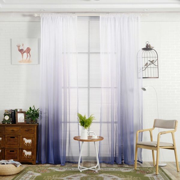 

1pc Gradient Color Curtain, Multicolor