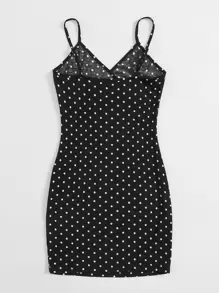 SHEIN BAE Đầm Trọn gói Chấm bi Gợi cảm - màu đen - Xem 2