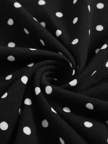 SHEIN BAE Đầm Trọn gói Chấm bi Gợi cảm - màu đen - Xem 4