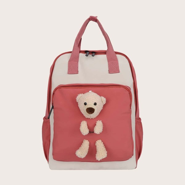 

Girls Cartoon Decor Backpack, Red