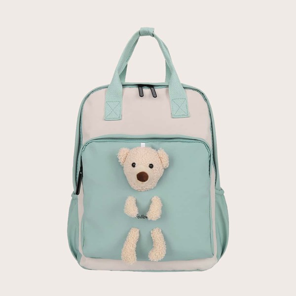 

Girls Cartoon Decor Backpack, Green