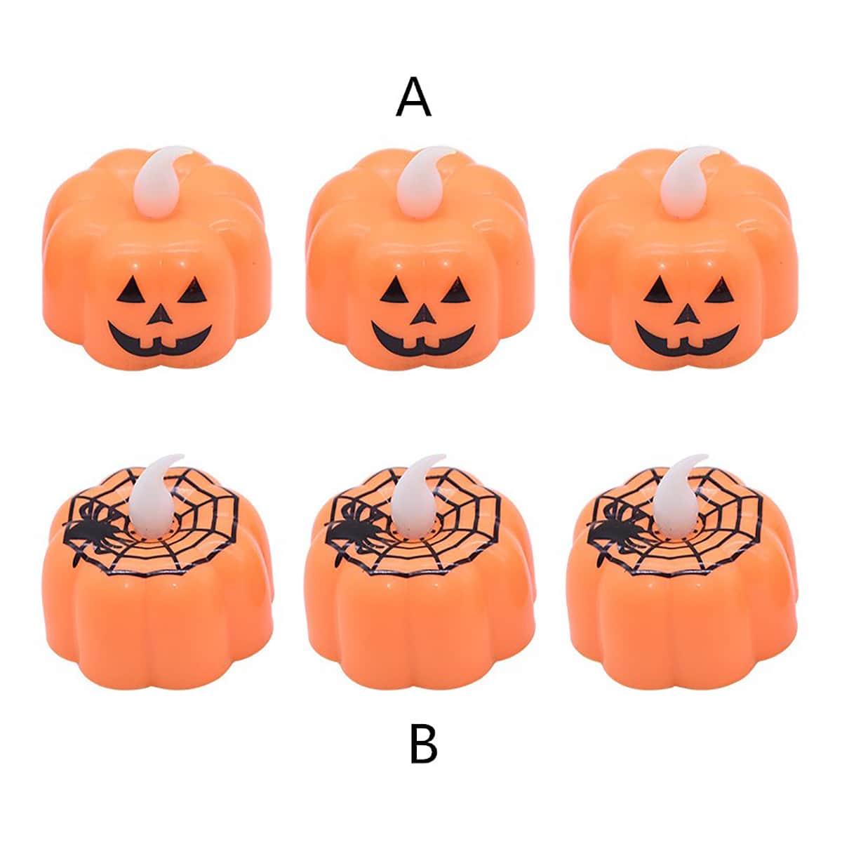 

1pc Pumpkin Candle Shaped Light, Orange